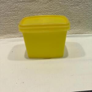VTG Tupperware Yellow Rectangular Food Container with Lid